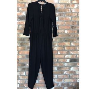 Torrid Black Crepe Lace-Up Jumpsuit  1X